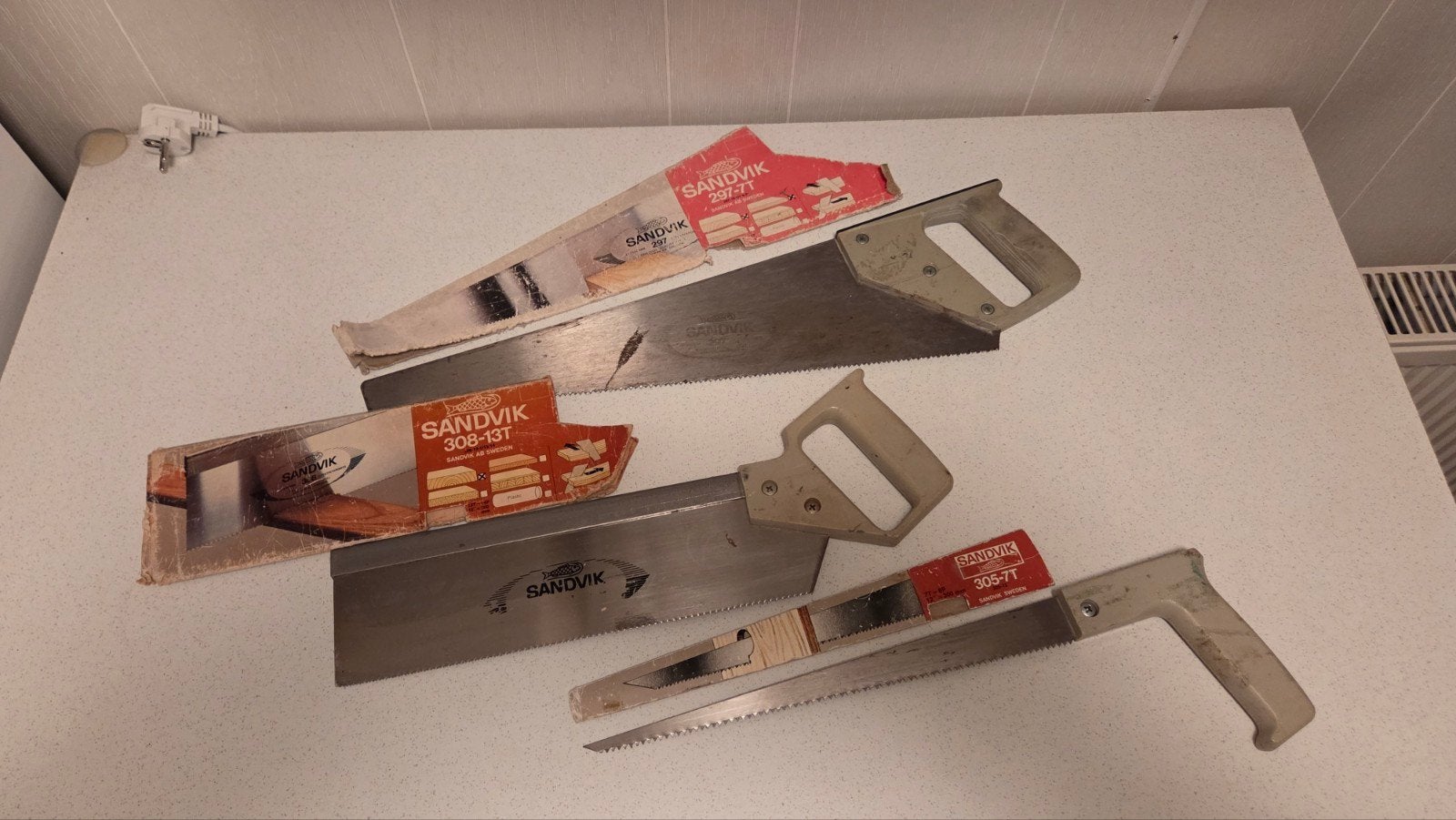 Set van 3 Sandvik handzagen - Diverse typen, Gebruikt, Sandvik, Overige typen, Ophalen of Verzenden
