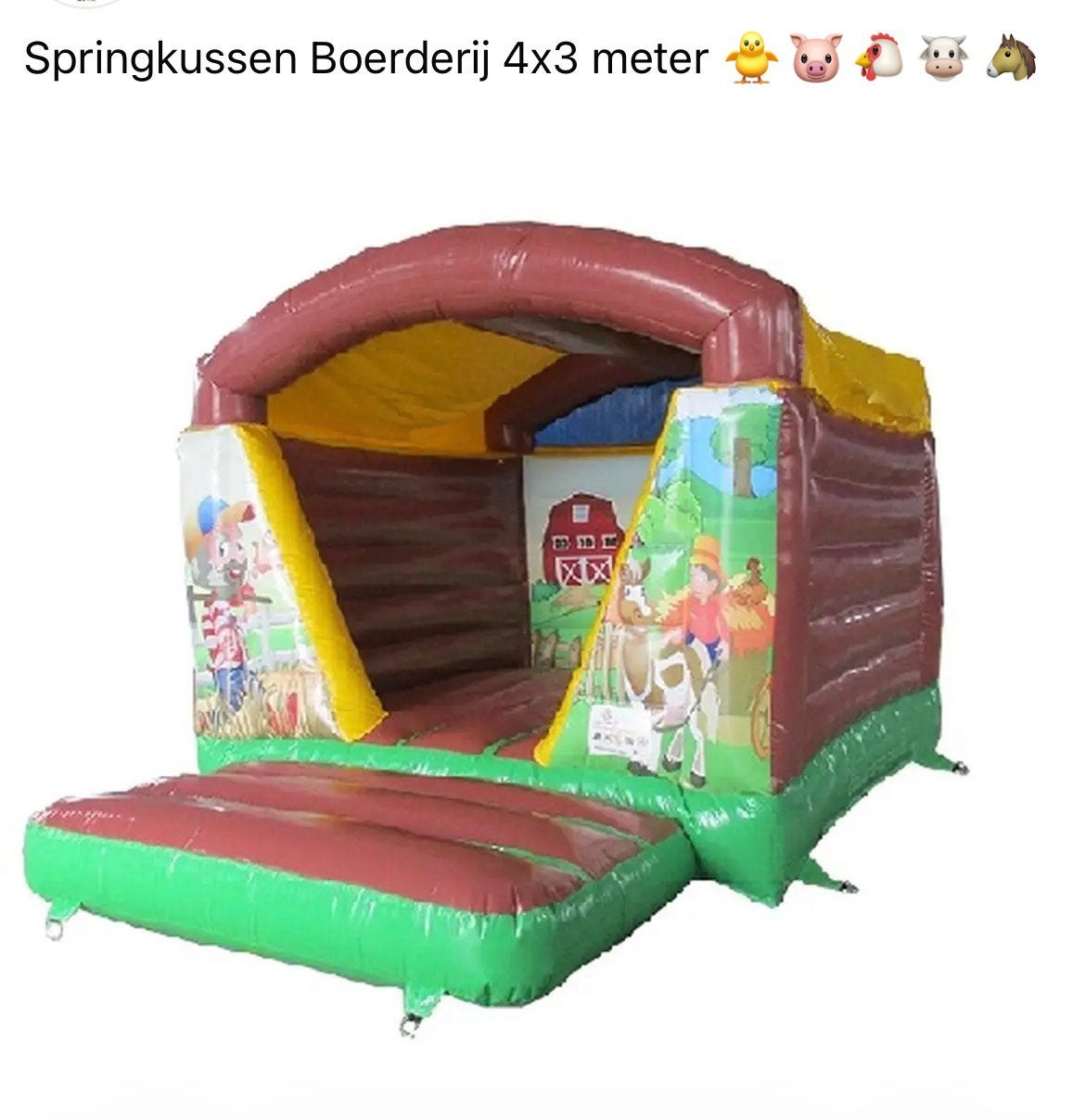 Springkussen boerderij met dakje te huur - huren, Ophalen, Zo goed als nieuw, Overige