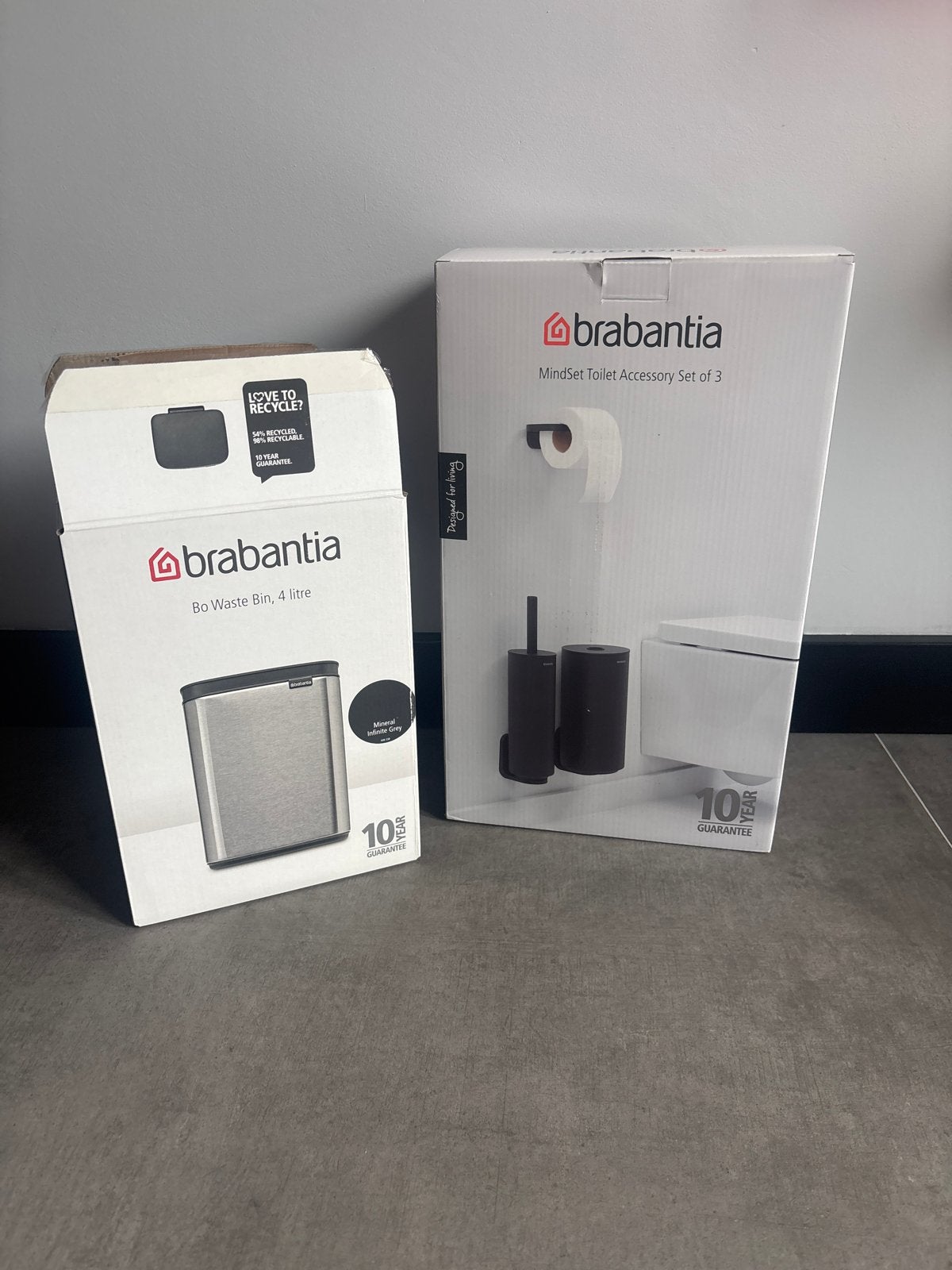 Brabantia afval emmer, wc-rolhouder en borstel, Nieuw, Minder dan 100 cm, Wasbak of Wastafel, 25 tot 50 cm