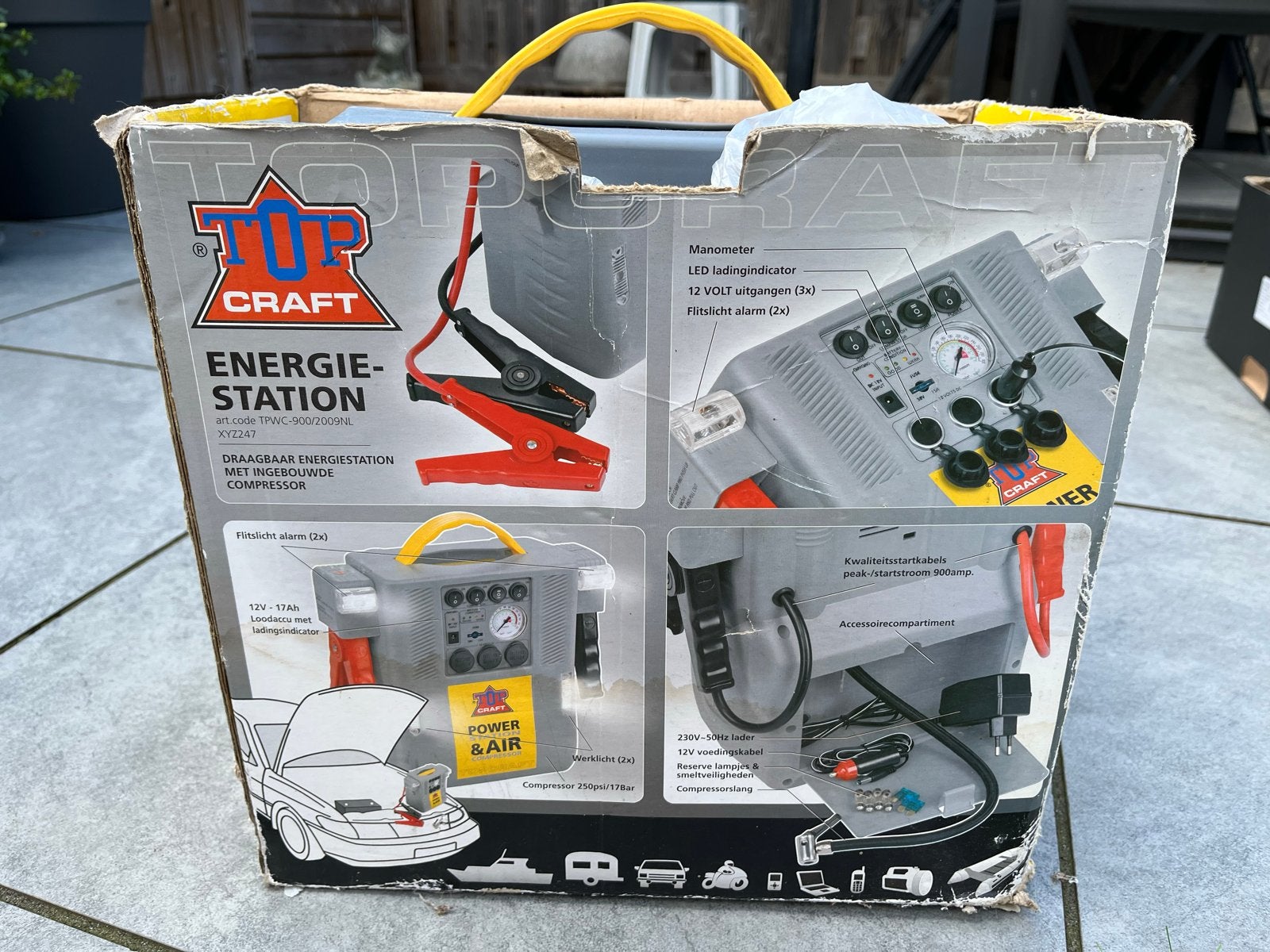 Top Craft Energie Station TPWC 900 met Compressor, Auto diversen, Ophalen, Gebruikt