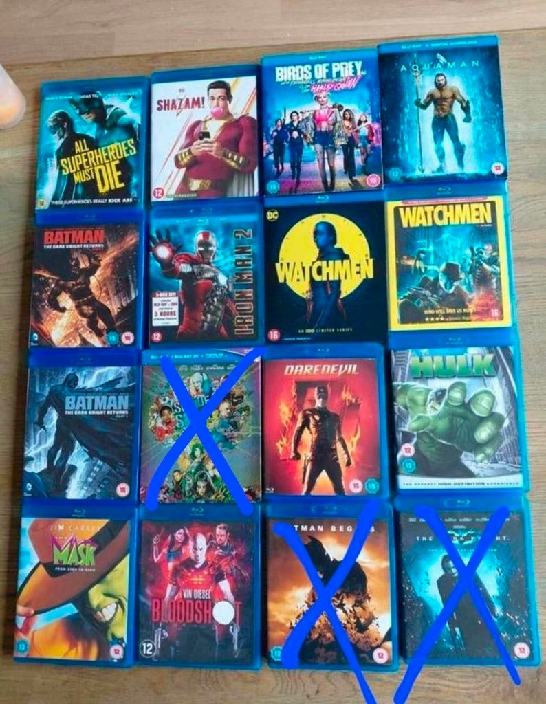 Superhero Blu-rays onder andere Batman, Iron Man, Watchmen., Cd's en Dvd's, Blu-ray, Ophalen of Verzenden, Zo goed als nieuw, Actie