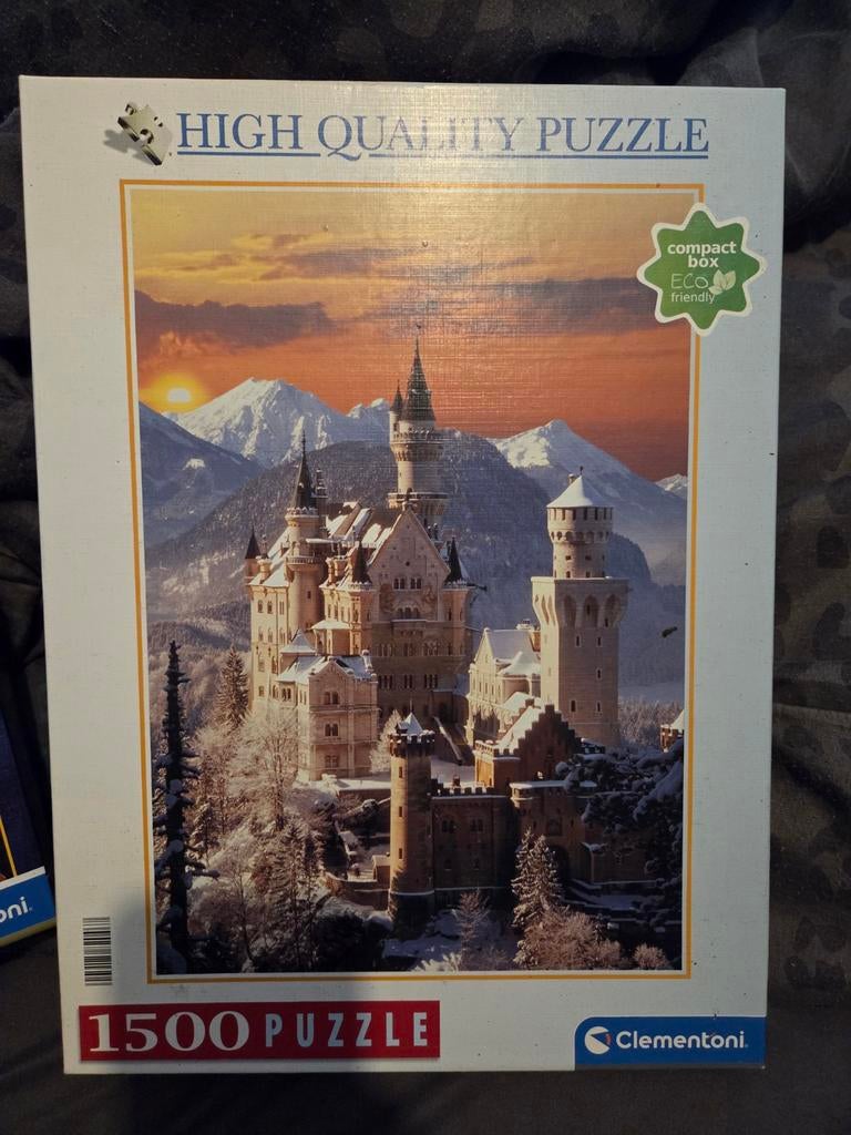 Clementoni Legpuzzel Neuschwanstein Kasteel 1500 stukjes, Ophalen of Verzenden, 500 t/m 1500 stukjes, Gebruikt, Legpuzzel