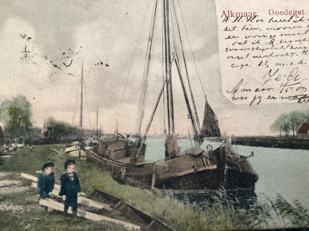 Alkmaar. (Oud Binnenvaart schip), Ophalen of Verzenden, Voor 1920, Gelopen, Noord-Holland