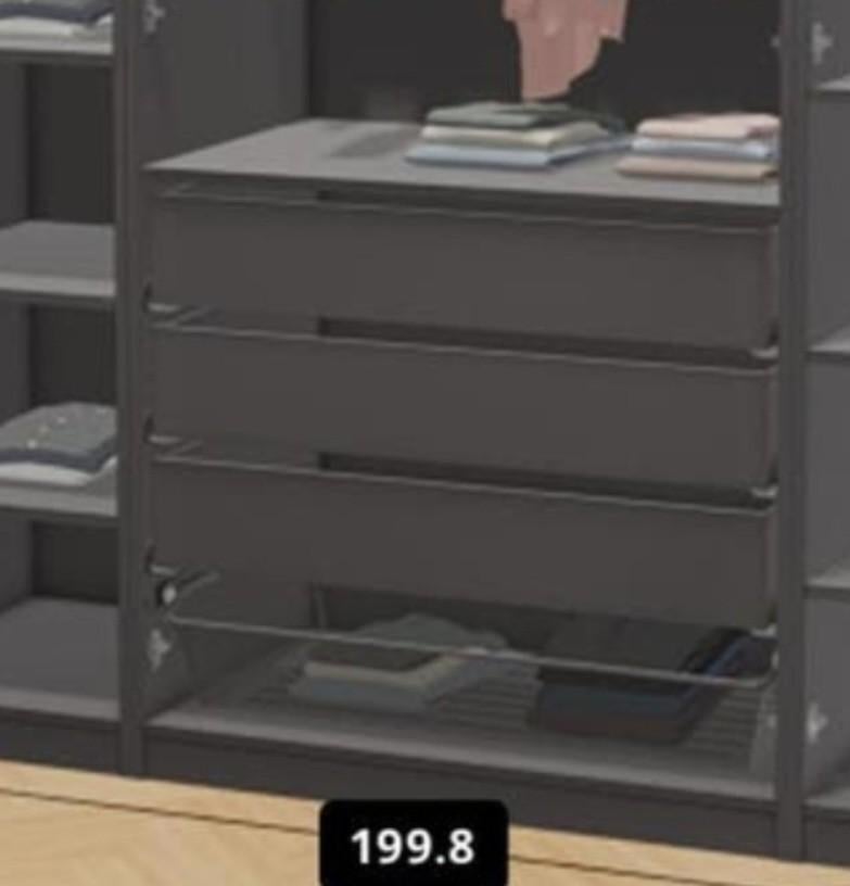 4 fijndraad manden voor Ikea Pax kast 100x58 cm, Ophalen, Gebruikt, 50 tot 100 cm, Minder dan 100 cm