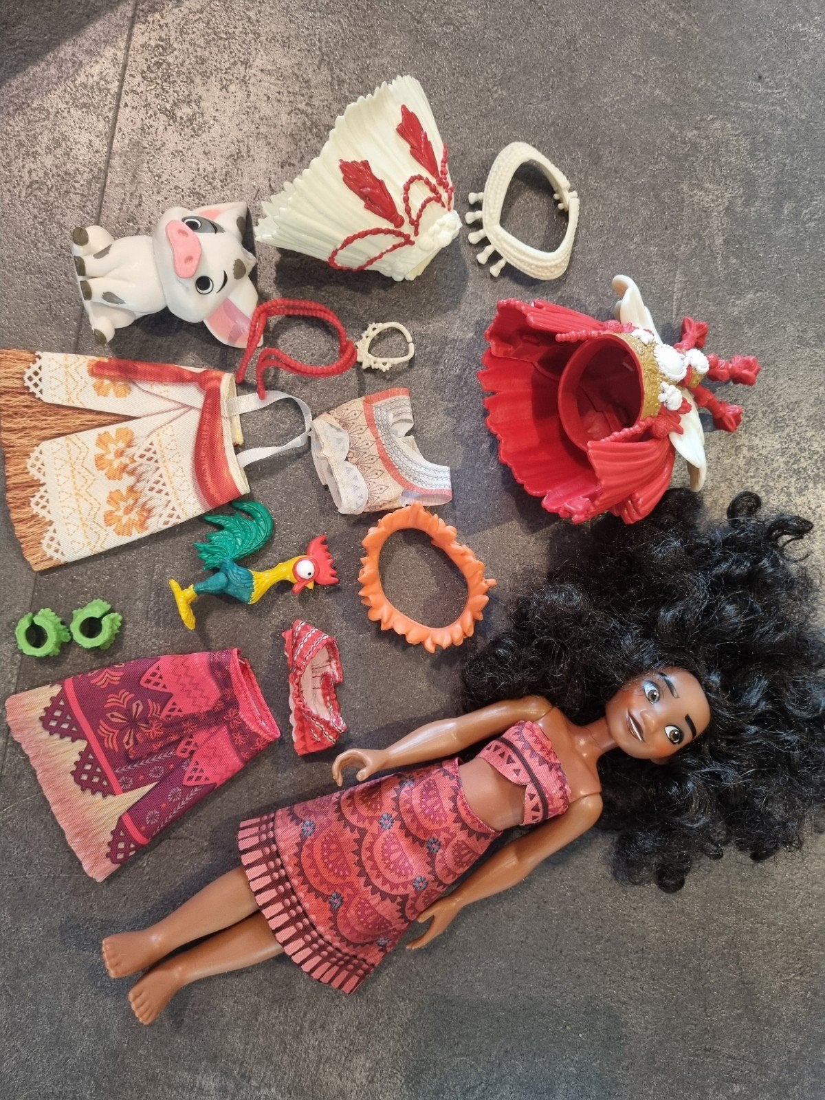 Disney Vaiana pop met accessoires, Ophalen of Verzenden, Zo goed als nieuw, Overige typen