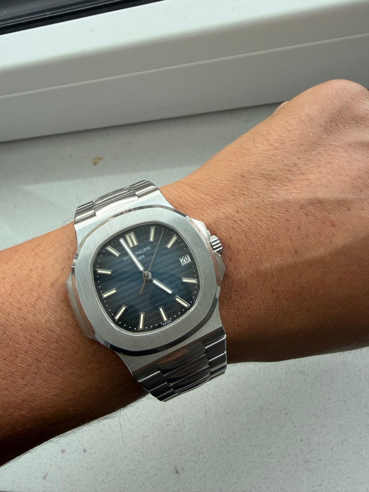 Patek Philippe Nautilus Horloge - Zo goed als nieuw, Overige merken, Staal, Polshorloge, Ophalen of Verzenden