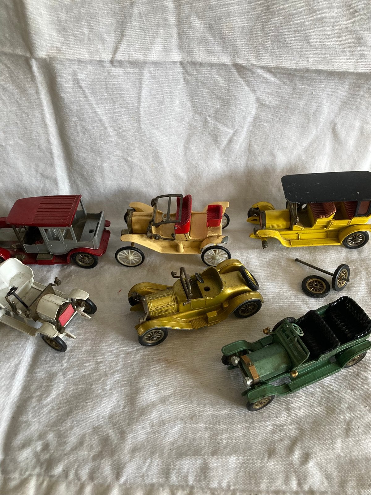 6 miniatuur autootjes, formaat dinky toys, herkomst ca. 1955, Antiek en Kunst, Antiek | Speelgoed, Ophalen of Verzenden