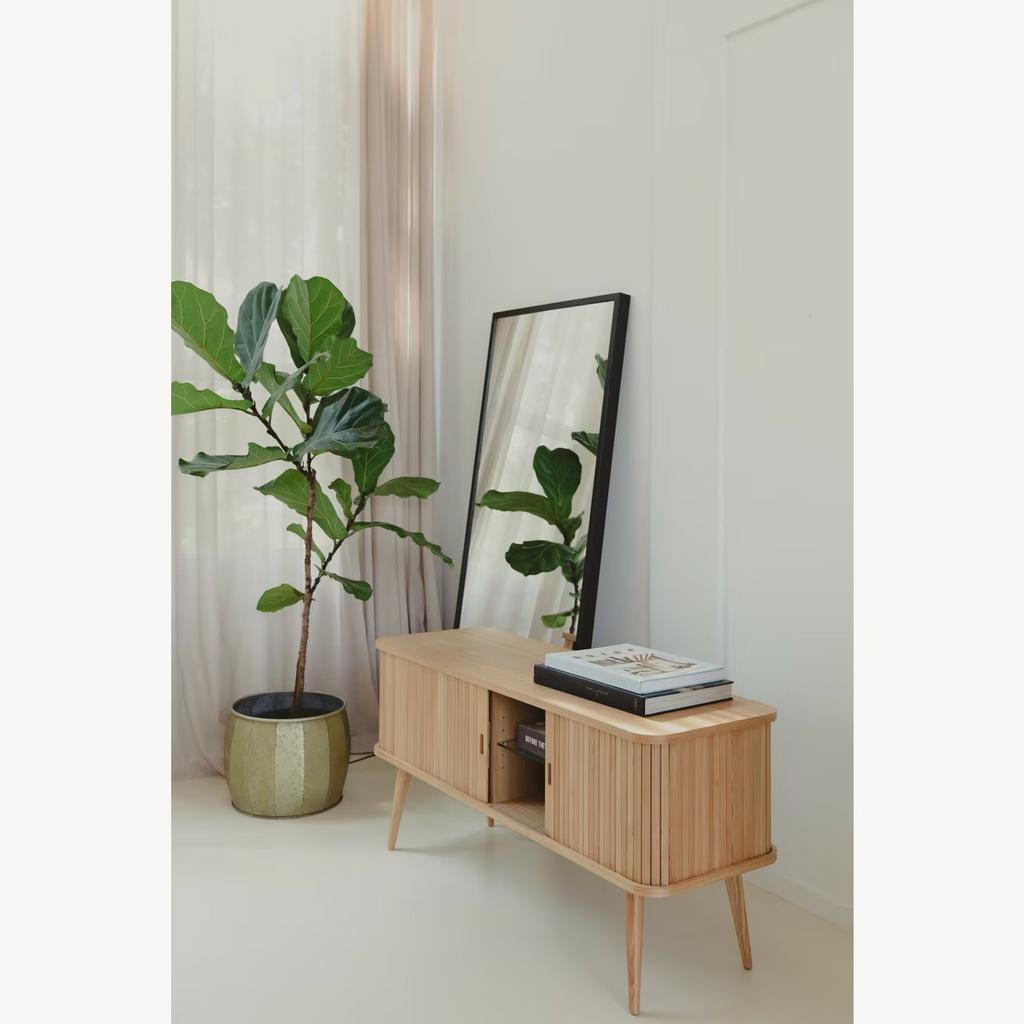 Zuiver Barbier Dressoir Naturel Essenhout Tv Meubel, Ophalen, 100 tot 150 cm, Nieuw, Minder dan 100 cm