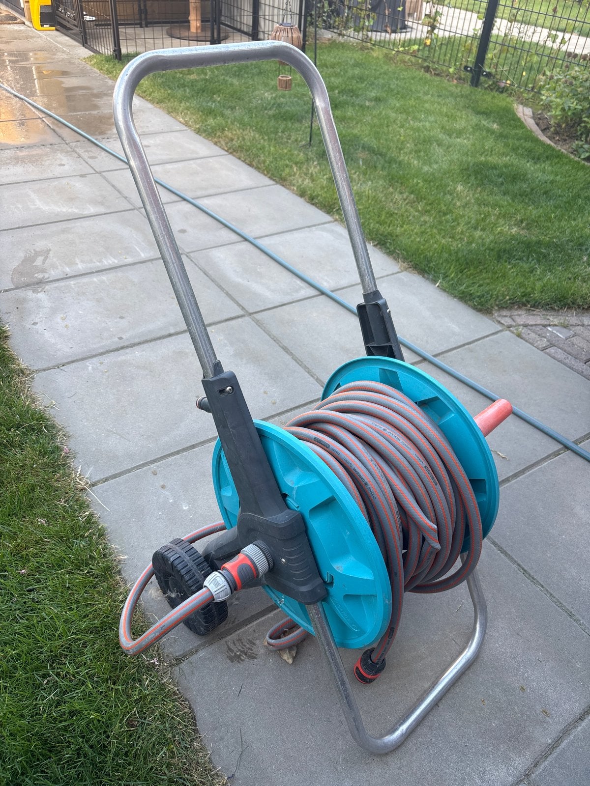 Gardena tuinslang met haspel - 10 meter, Tuin en Terras, Tuinslangen, Ophalen, Gebruikt, Tuinslanghaspel