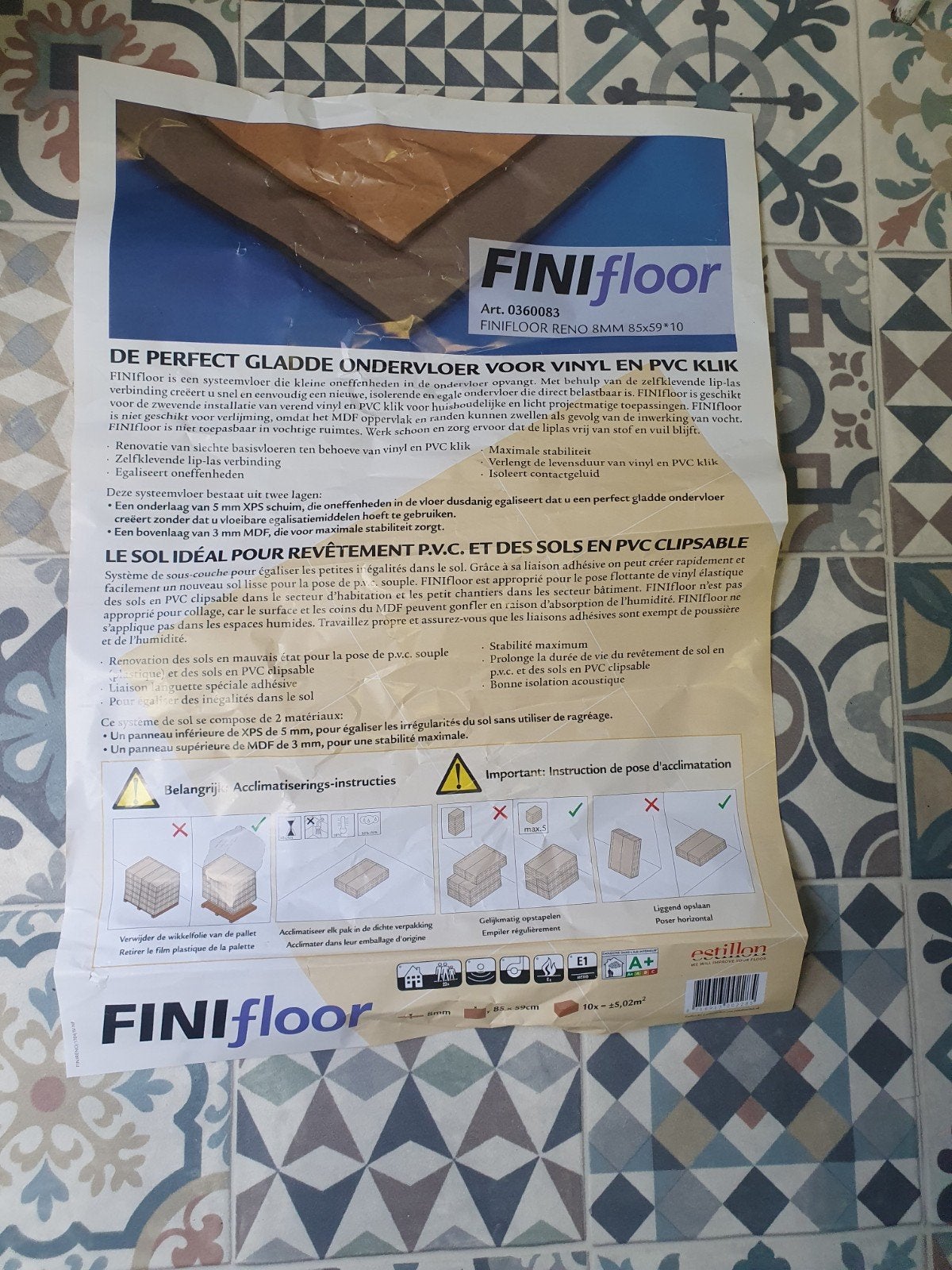 Finifloor ondervloer voor vinyl en pvc klik, Ophalen, Overige materialen, 30 cm of meer, 50 tot 150 cm
