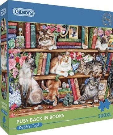 Gibsons - Puss Back in Books - 500XL stukjes, Ophalen of Verzenden, 500 t/m 1500 stukjes, Nieuw, Legpuzzel