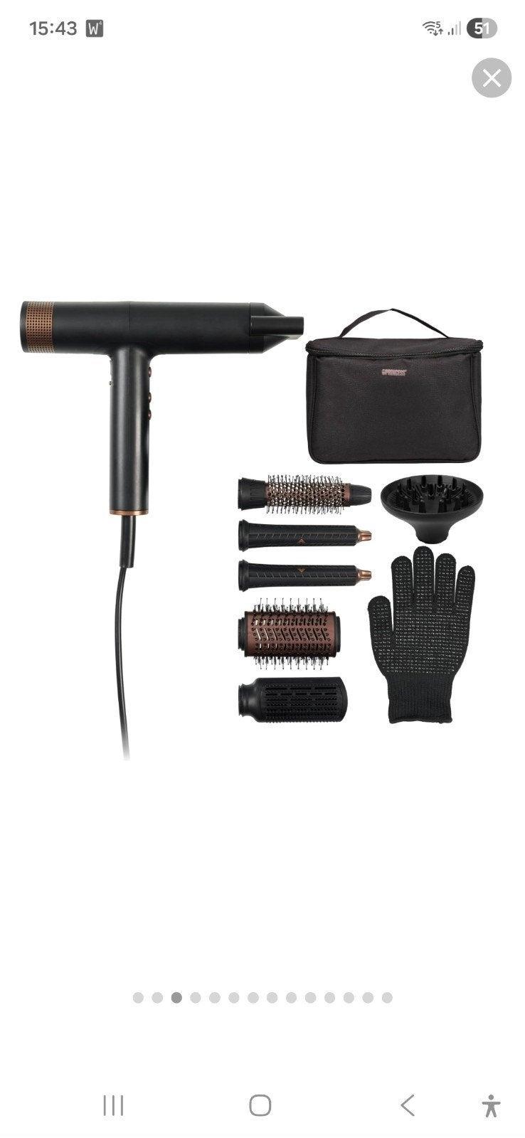 Princess Airstyler Pro - Föhn en Krulborstel Set, Ophalen of Verzenden, Zo goed als nieuw, Föhn of Haardroger