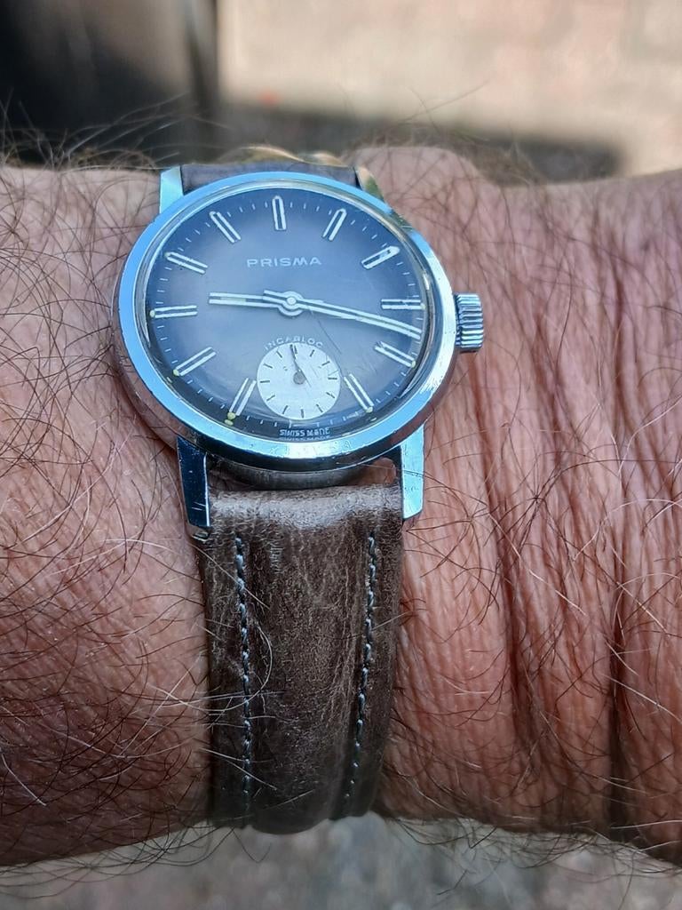 Zeldzame Vintage Prisma Jaren '50 Horloge - Kleine Seconde, Overige merken, Staal, Met bandje, Polshorloge