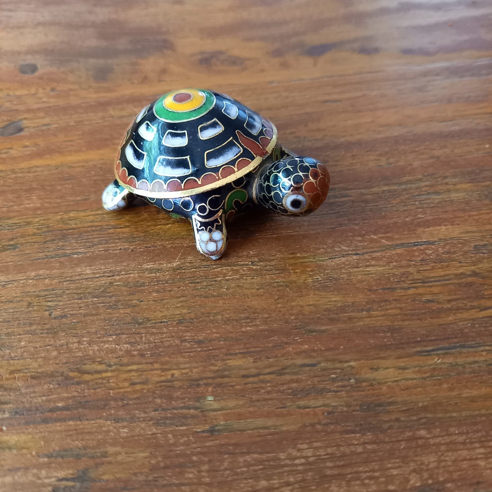 Vintage Chinese cloisonné handgemaakt mini schildpad, Antiek en Kunst, Antiek | Emaille, Ophalen of Verzenden