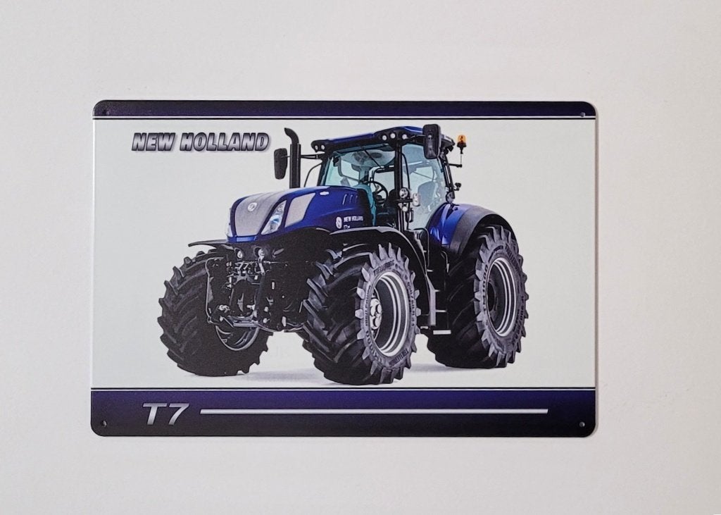 New Holland tractor T7 reclamebord van metaal wandbord deco, Verzamelen, Merken en Reclamevoorwerpen, Reclamebord, Info@deconoord.nl