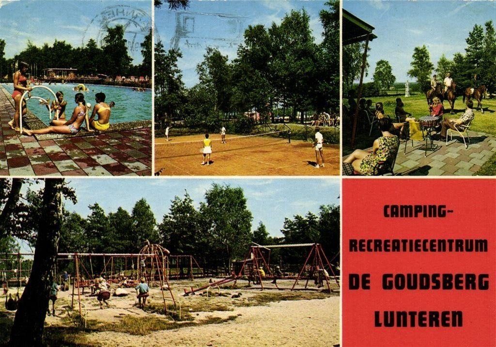 De Goudsberg Lunteren - 4 afb o.a. speeltuin - 1976 gelopen, Ophalen of Verzenden, 1960 tot 1980, Gelopen, Gelderland