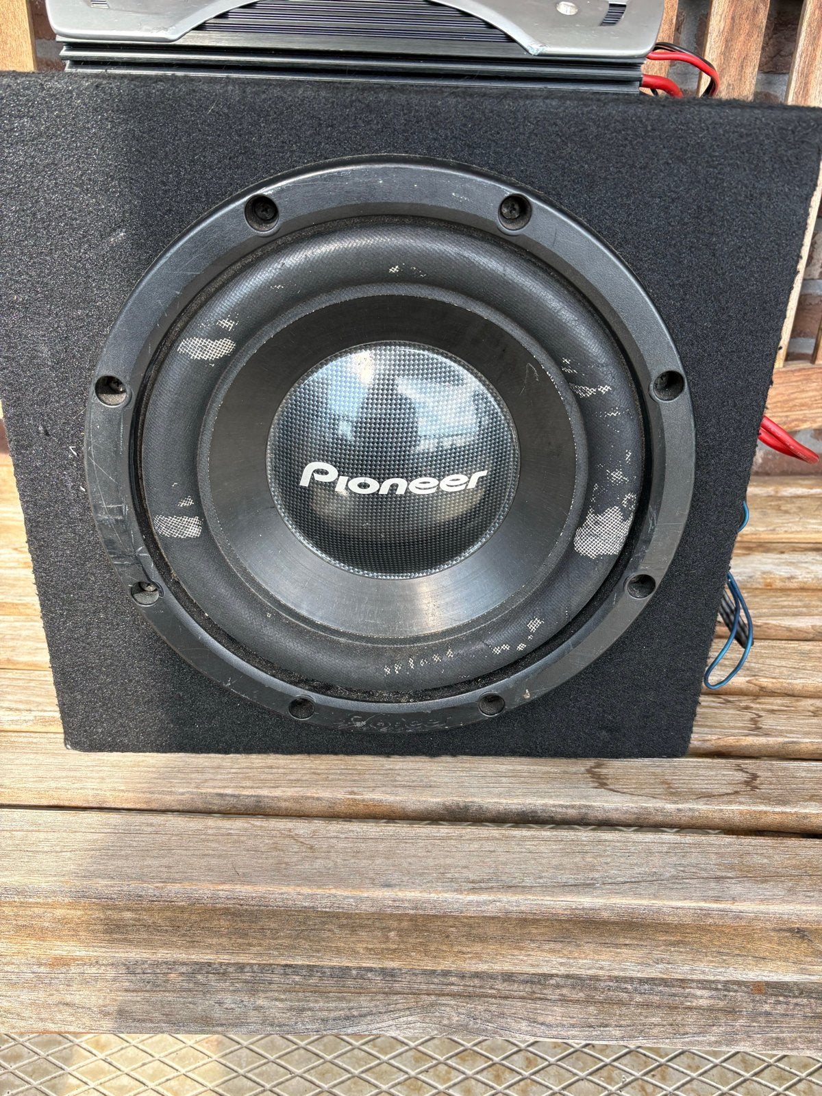Pioneer Subwoofer met JBL Versterker en Kabels, Ophalen, Gebruikt