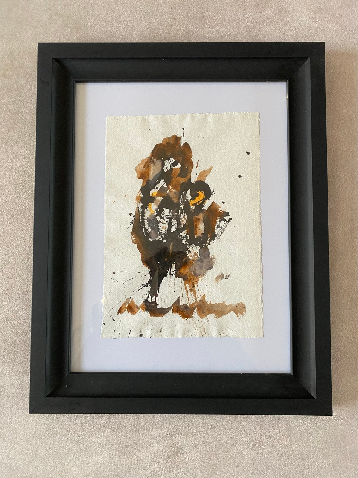 Anton Heyboer - Spetter Kip in matzwarte lijst, Expressionistisch, Dieren, Ophalen of Verzenden, Papier