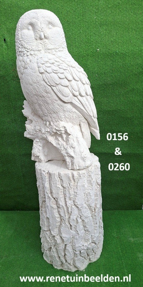 Uil met zuil boomstam. nr 0156 & 0260., Ophalen, Nieuw, Beton, Abstract beeld