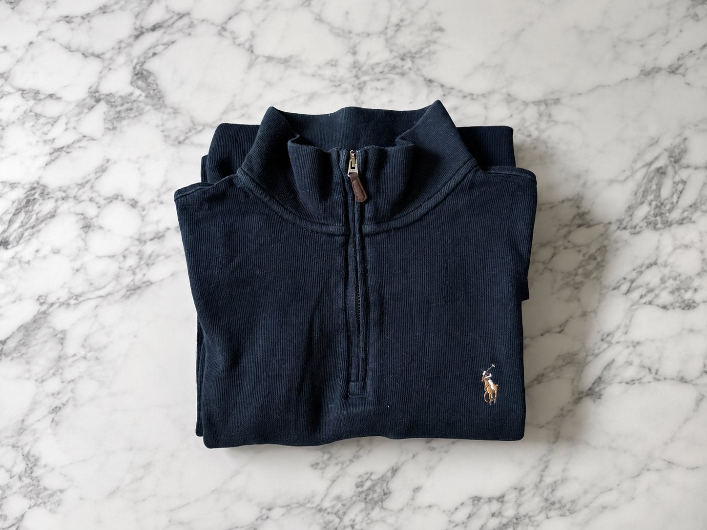 Ralph lauren quarter zip - estate rib, Ophalen of Verzenden, Zo goed als nieuw, Zwart