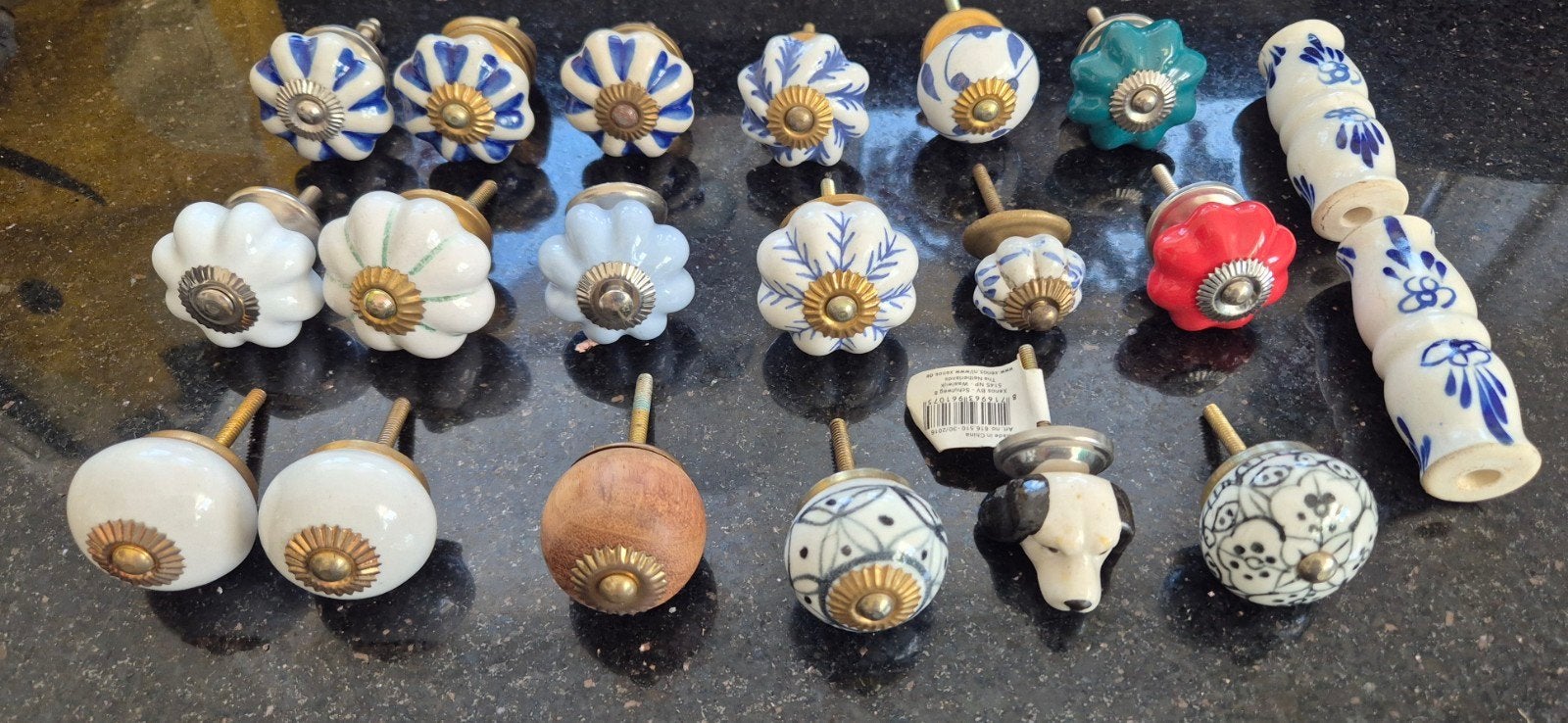 Diverse porselein Kastknoppen - Handgeschilderd  NIEUW, Vintage, Meerkleurig, Ophalen of Verzenden, Zo goed als nieuw