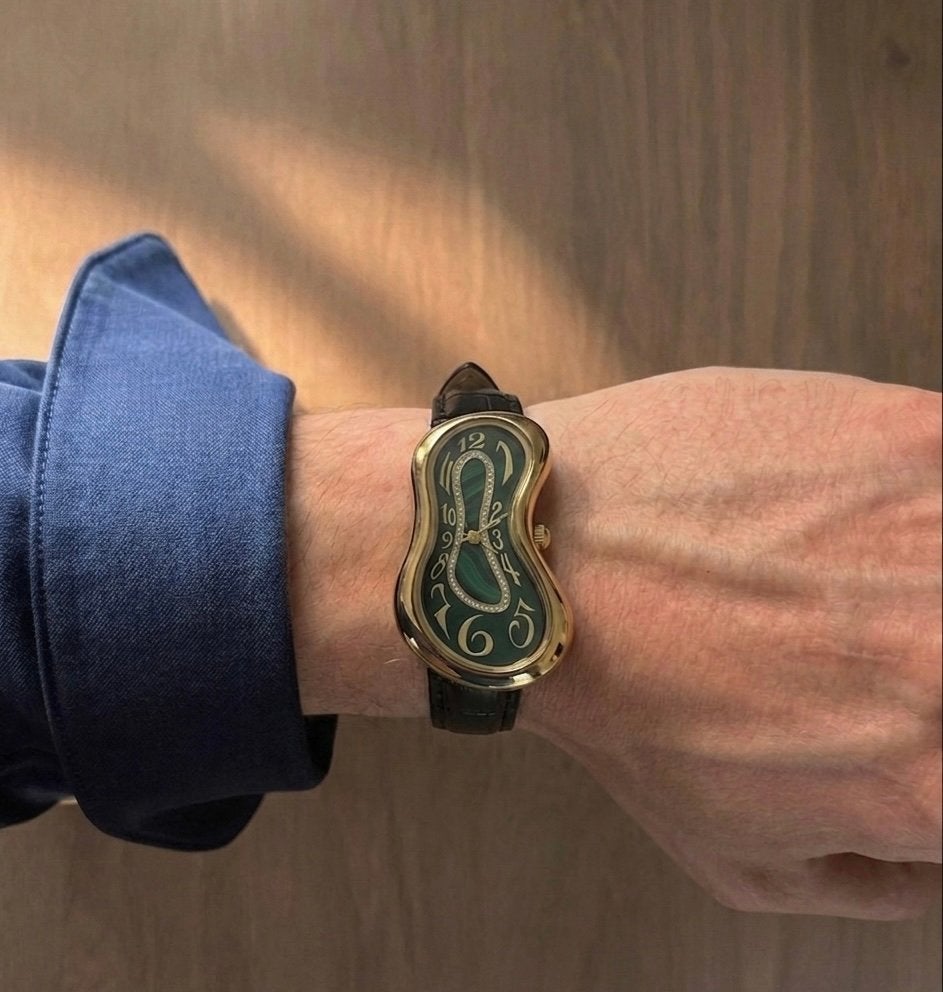 Exaequo Softwatch Salvador Dalí' Groen/Goud Smeltend Horloge, Kleding | Dames, Riemen en Ceinturen, Ophalen of Verzenden, Nieuw