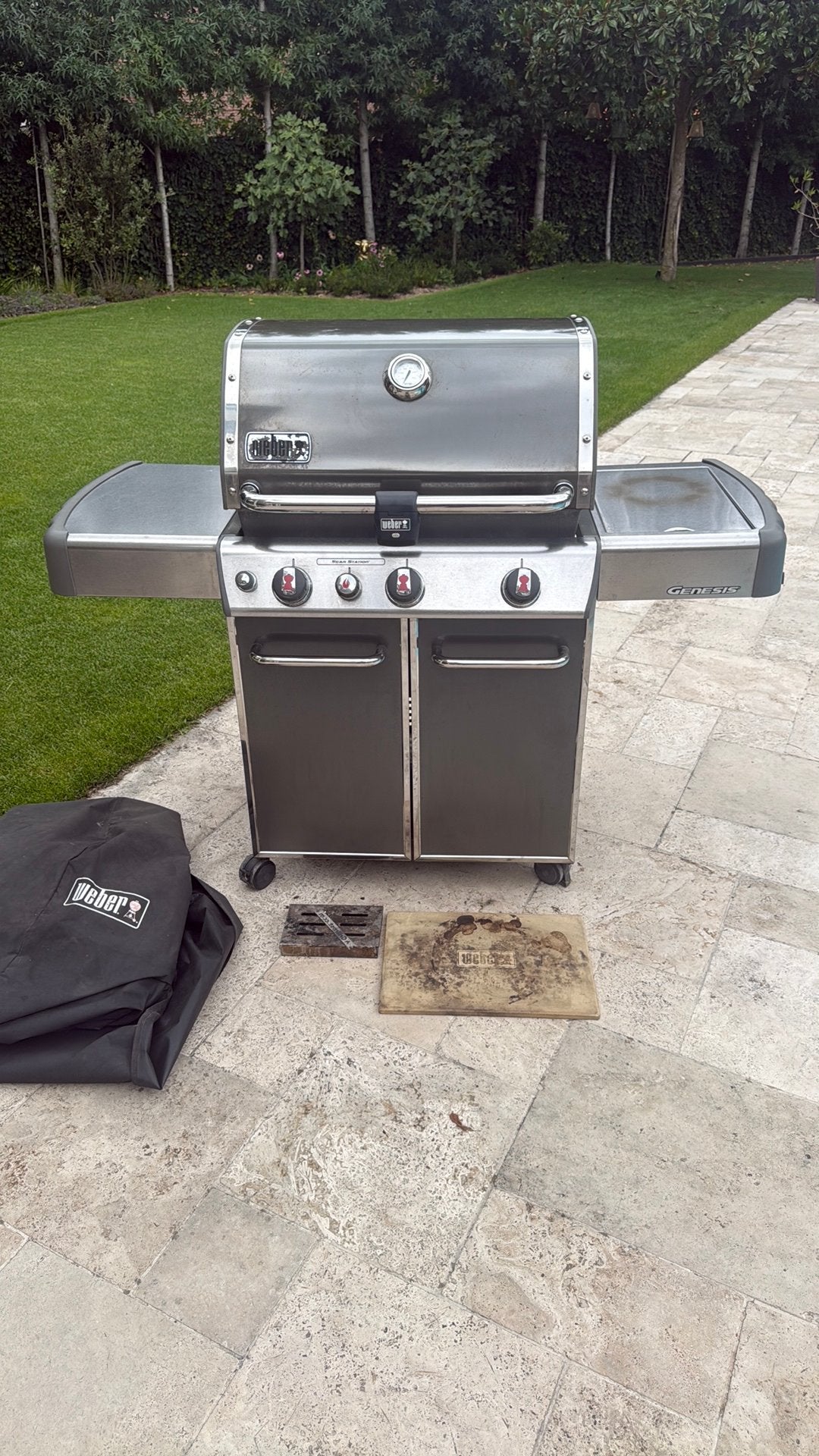 Weber Genesis EP-330 incl sear station, RVS rooster en hoes, Ophalen, Gebruikt