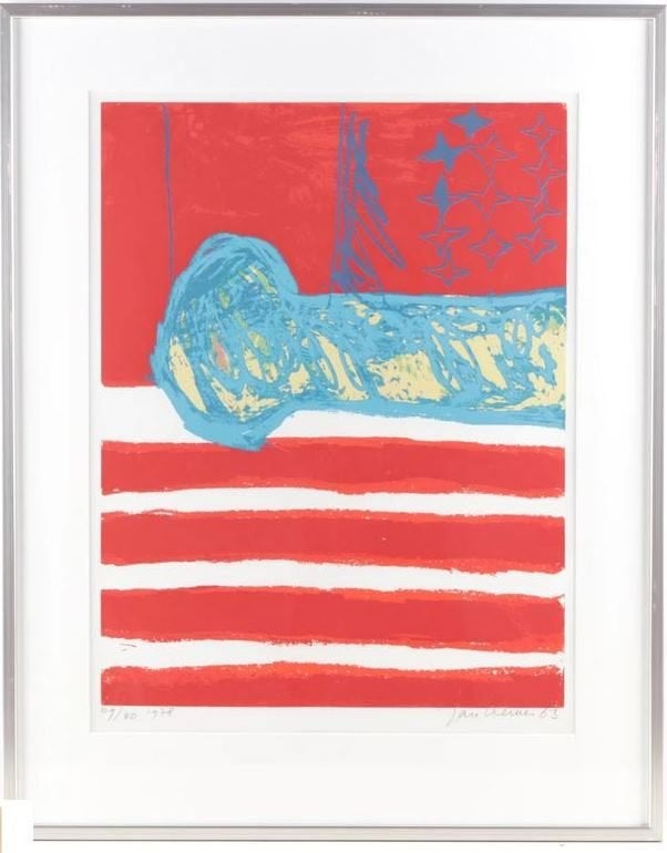 +Jan Cremer (1940) Zeefdruk " Victory USA 1963 " Ges Gen Ged, Personages en Fantasiefiguren, Zeefdruk, Ophalen of Verzenden, Gesigneerd