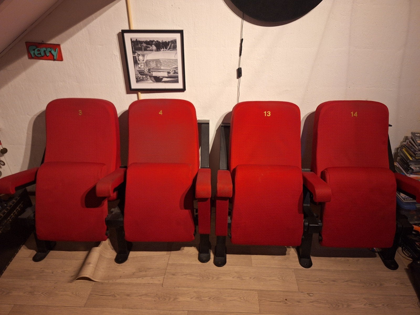Bioscoopstoelen, Huis en Inrichting, Stoelen, Ophalen, Gebruikt, Klassiek, Bioscoop, Rood
