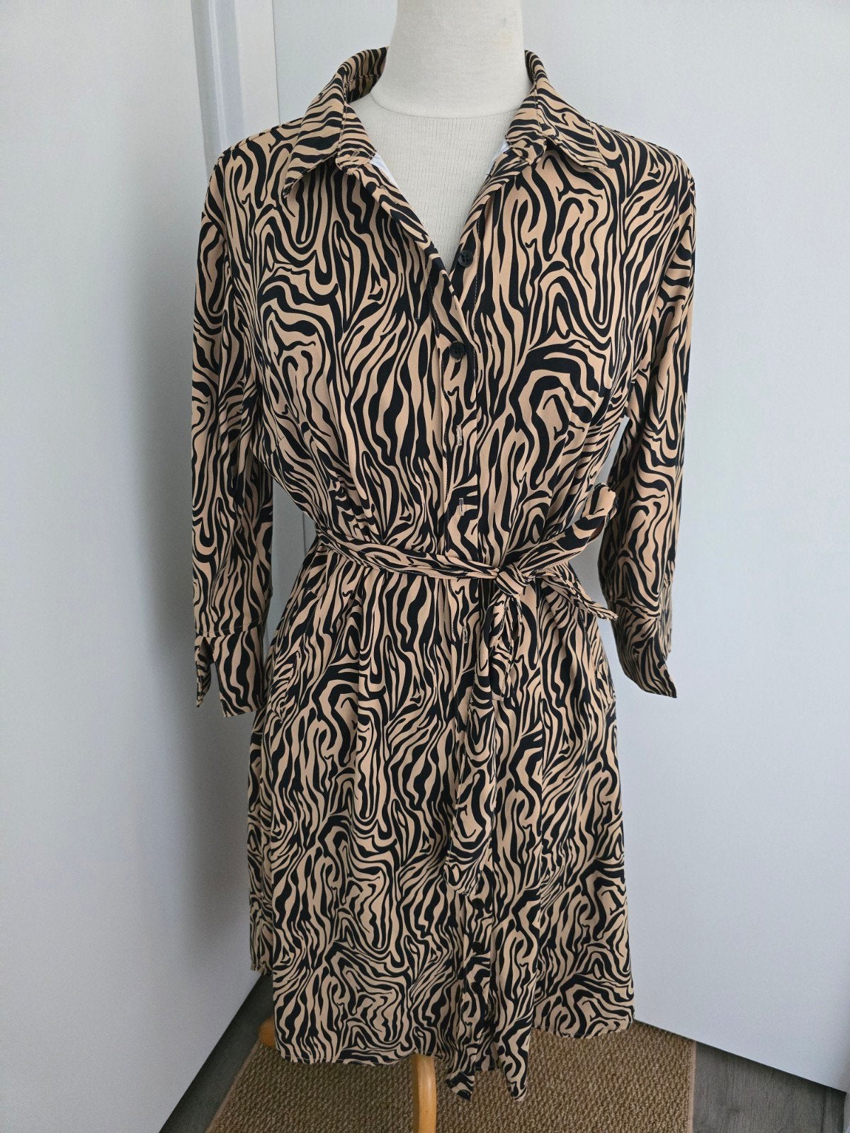 Mi Piace travelstof jurk XL, Kleding | Dames, Jurken, Ophalen of Verzenden, Nieuw, Maat 46/48 (XL) of groter, Onder de knie