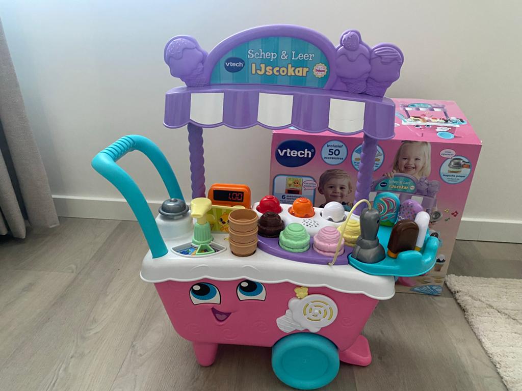 Vtech Schep & Leer IJscokar Deluxe met 50 accessoires, Kinderen en Baby's, Speelgoed | Vtech, Ophalen, Zo goed als nieuw, 2 tot 4 jaar