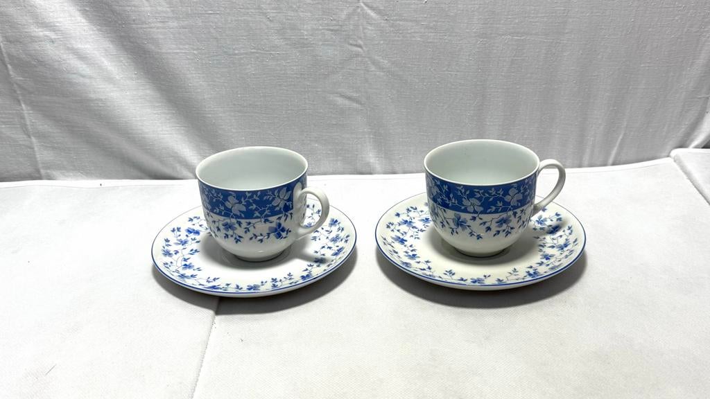 Set van 2 Arzberg Germany Kopjes & Schotels - Blauw Bloemen, Ophalen of Verzenden