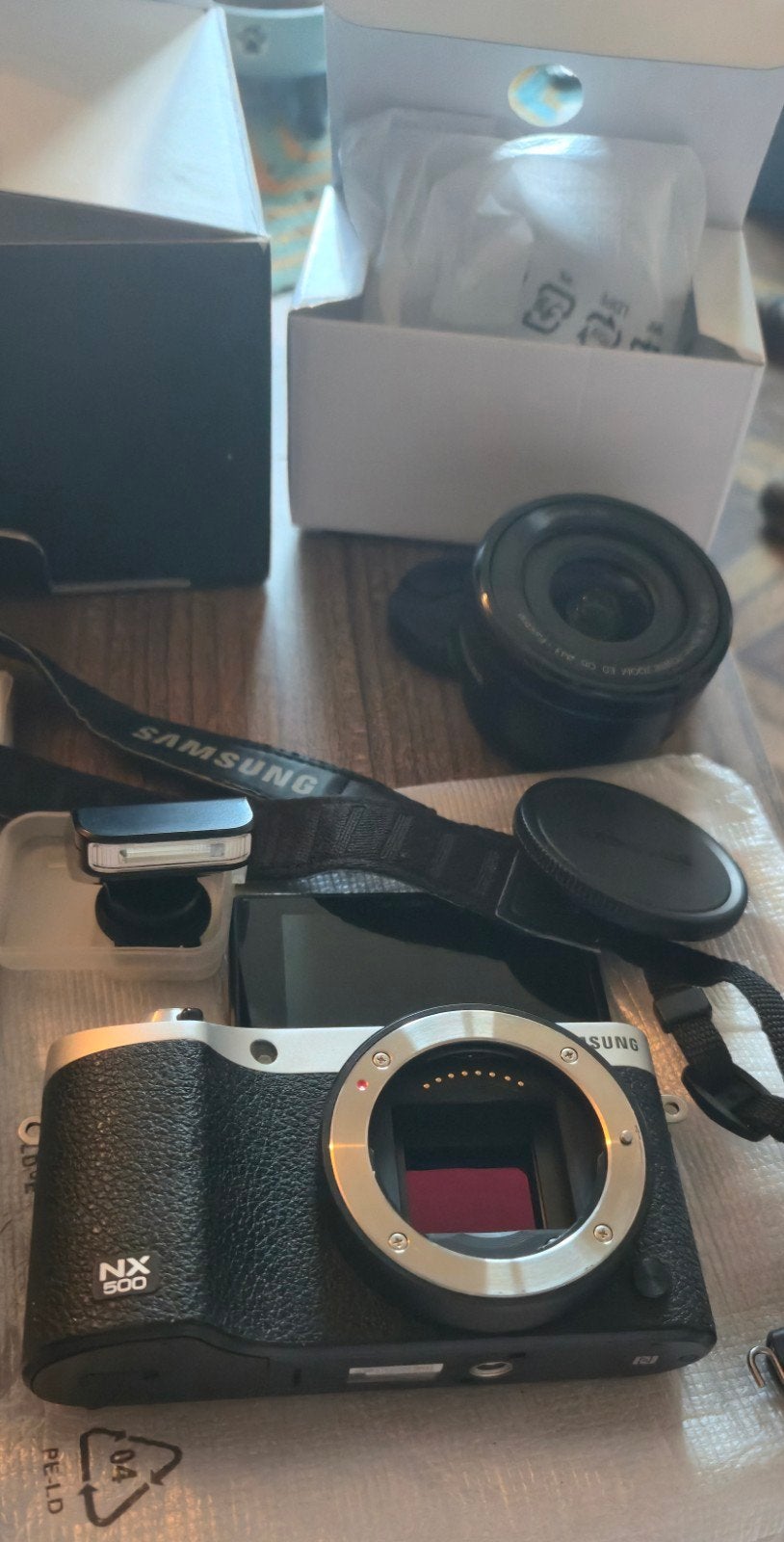 Samsung NX500 zgan in doos, Ophalen of Verzenden, Zo goed als nieuw, Samsung