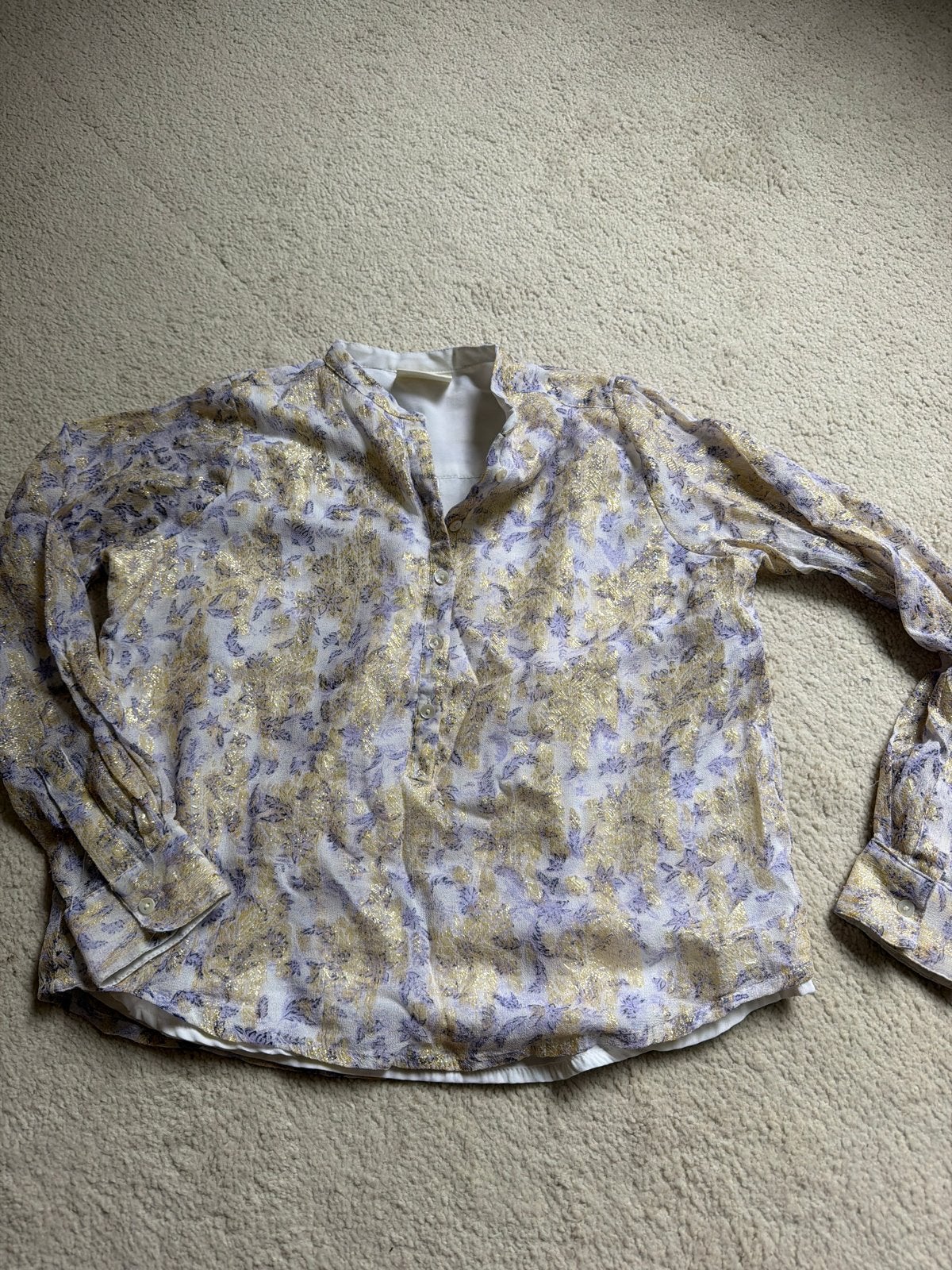 Sofie Schnoor blouse met goudkleurige print, Ophalen of Verzenden, Gebruikt, Meisje, Overhemd of Blouse