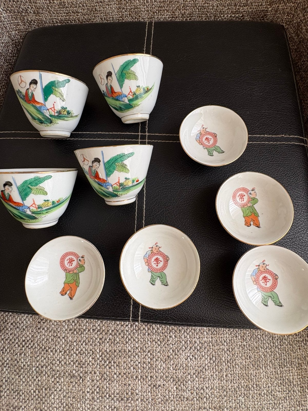 Chinees porseleinen sake-kopjes en geluksschoteltjes, Ophalen of Verzenden