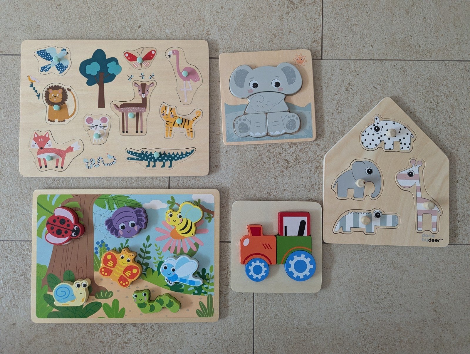 houten puzzels, Ophalen, Minder dan 10 stukjes, 6 maanden tot 2 jaar
