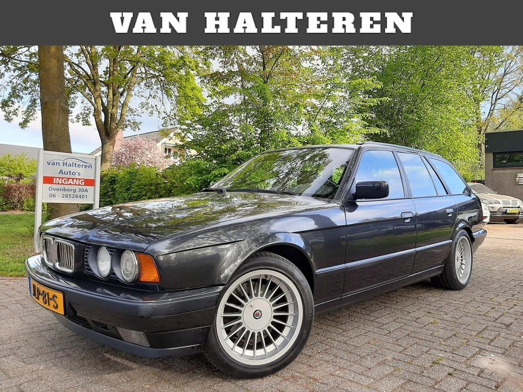 BMW 5-serie Touring 530i V8 E34 Airco/Clima Leder Int Alpina, Achterwielaandrijving, Gebruikt, Stoelverwarming, Zwart