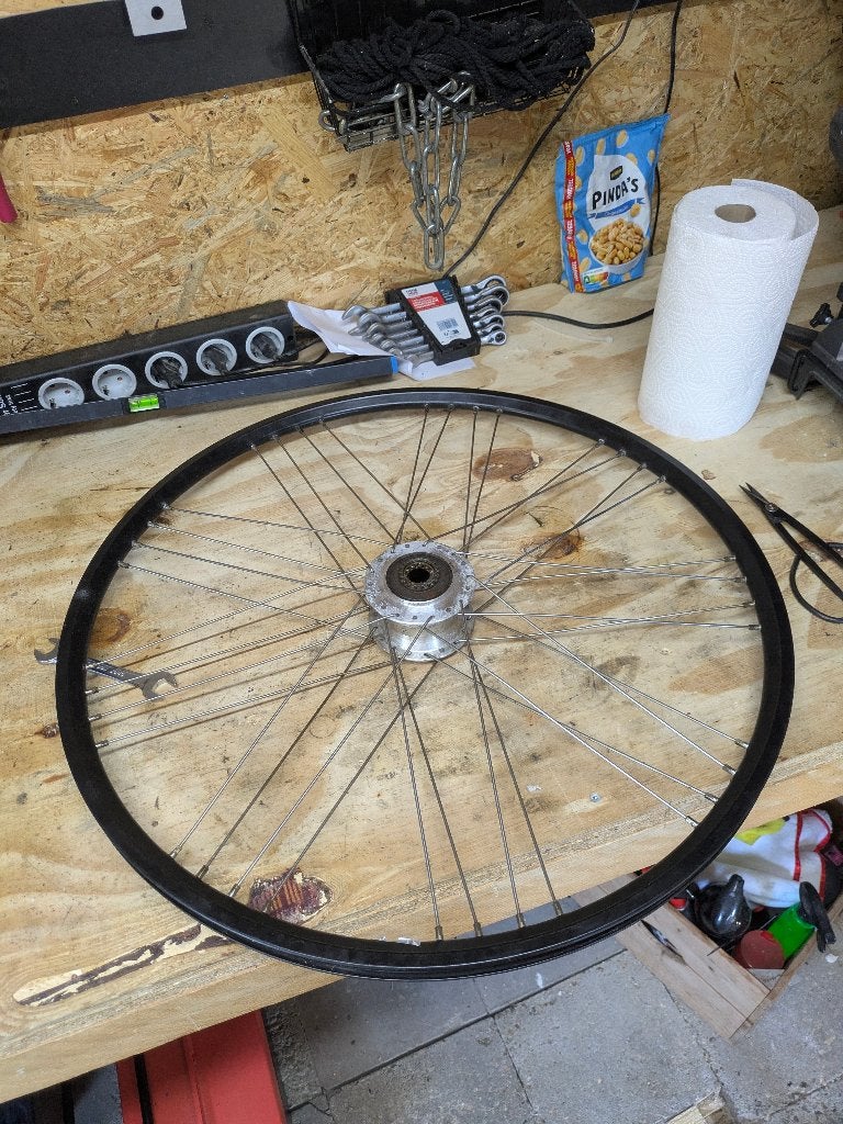 Aluminium achterwiel 28 inch Shimano naafhuis (SG-7R50), Gebruikt, Elektrische fiets, Aluminium, Shimano
