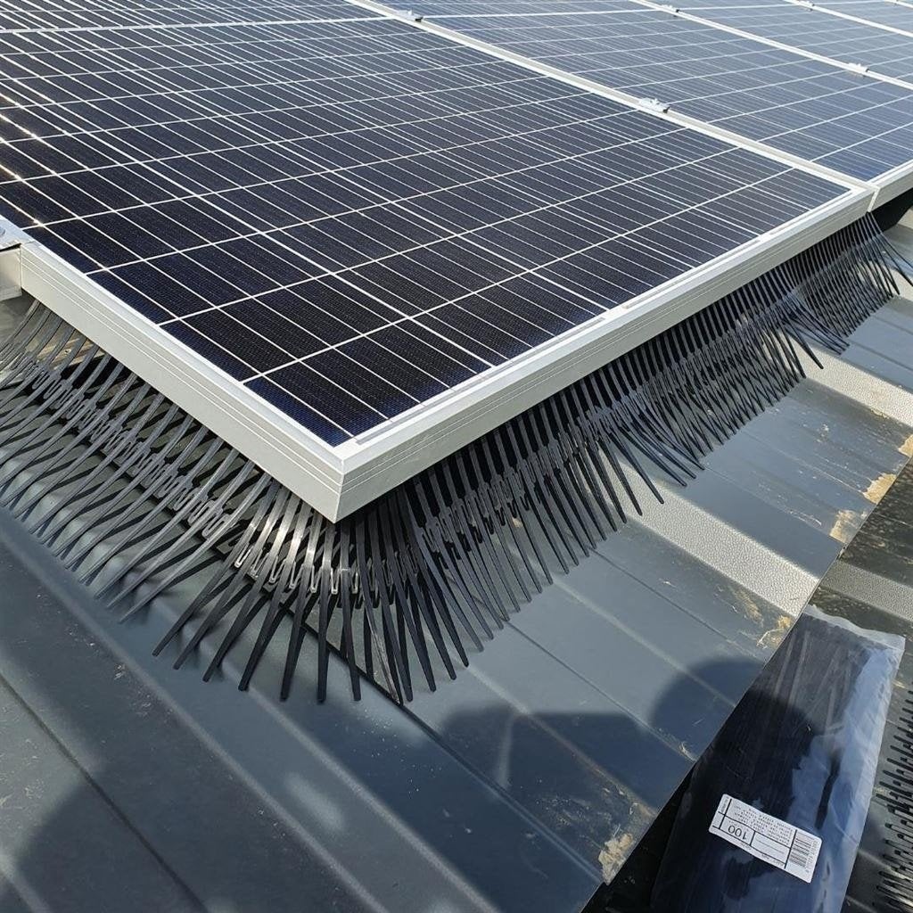 Birdstop - Vogelwering voor zonnepanelen, Dakplaat of Dakpanplaat, Steen of Klei, Zwart, Nieuw