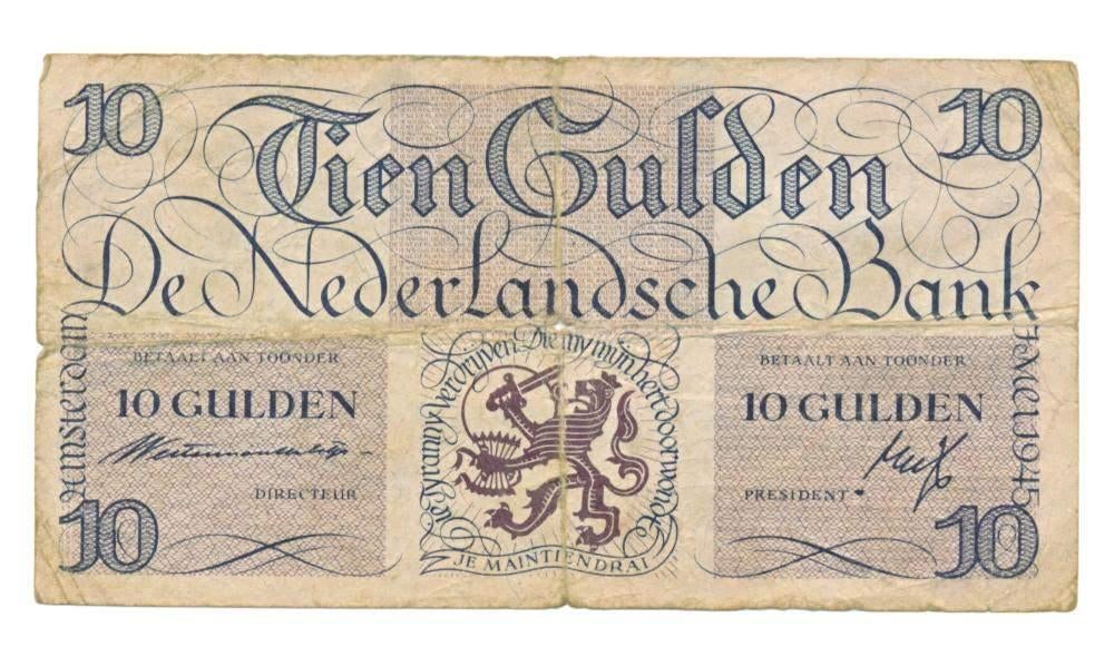 Nederland 10 Gulden 1945 Lieftinck, Ophalen of Verzenden, 10 gulden