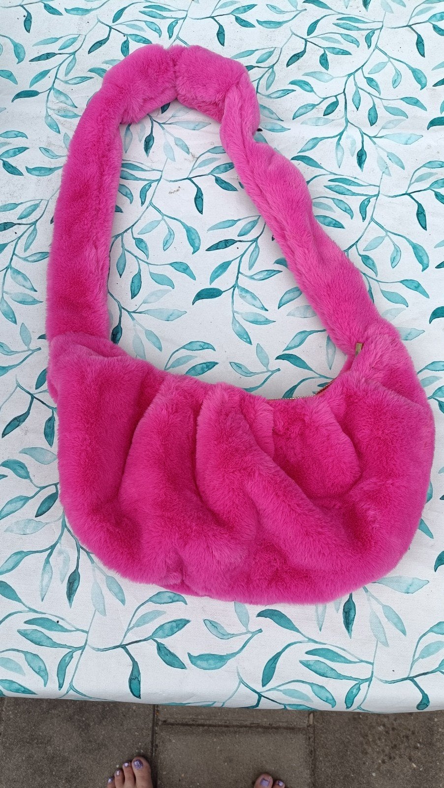 vel roze fluffy tas, Ophalen of Verzenden, Nieuw, Roze