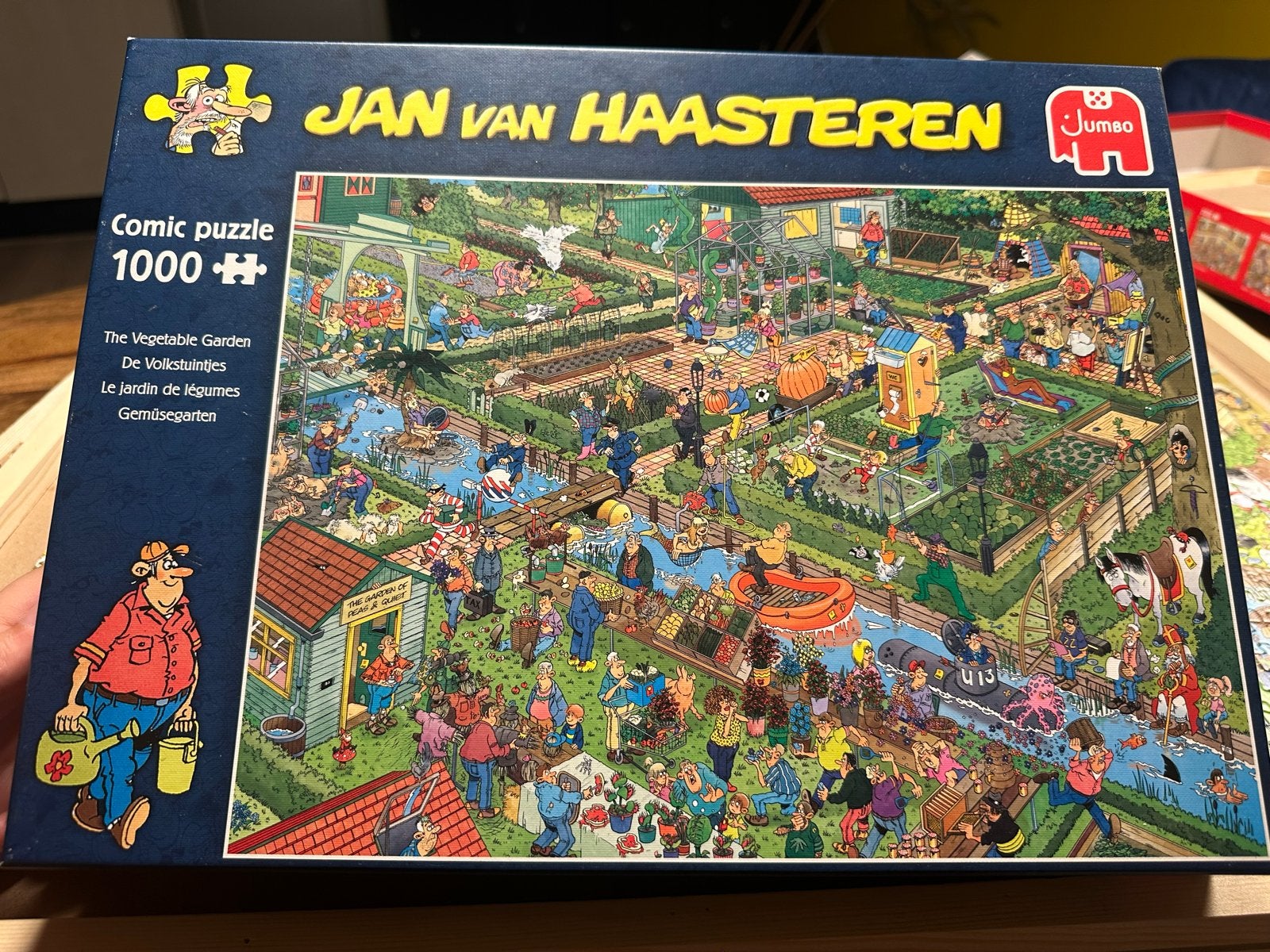 Jan van Haasteren puzzel 1000 - de volkstuintjes moestuin, Ophalen, 500 t/m 1500 stukjes, Gebruikt, Legpuzzel