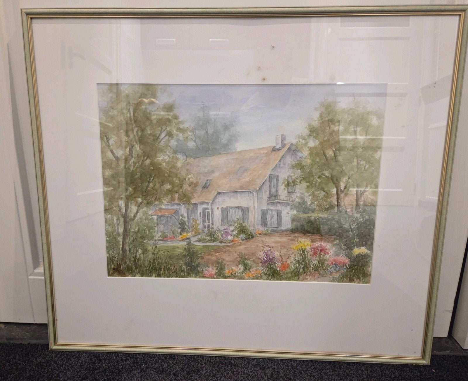 Aquarel schilderij W. Savelkouls, ingelijst 72x62cm, Ophalen, Realistisch, Ingelijst, Aquarel