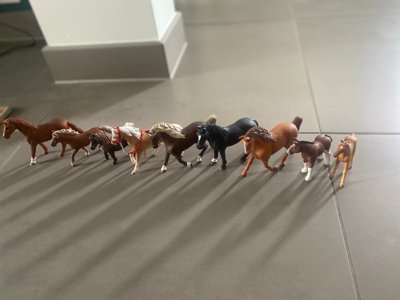 Schleich paarden 9 stuks, Ophalen of Verzenden, Zo goed als nieuw, Paard, Beeldje of Figuurtje