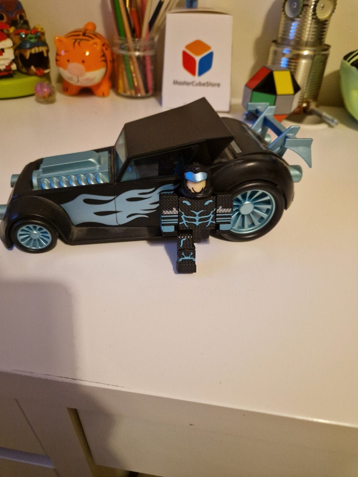 Roblox Hot Rod Auto met Figuur - Zwart/Blauw, Ophalen of Verzenden, Gebruikt