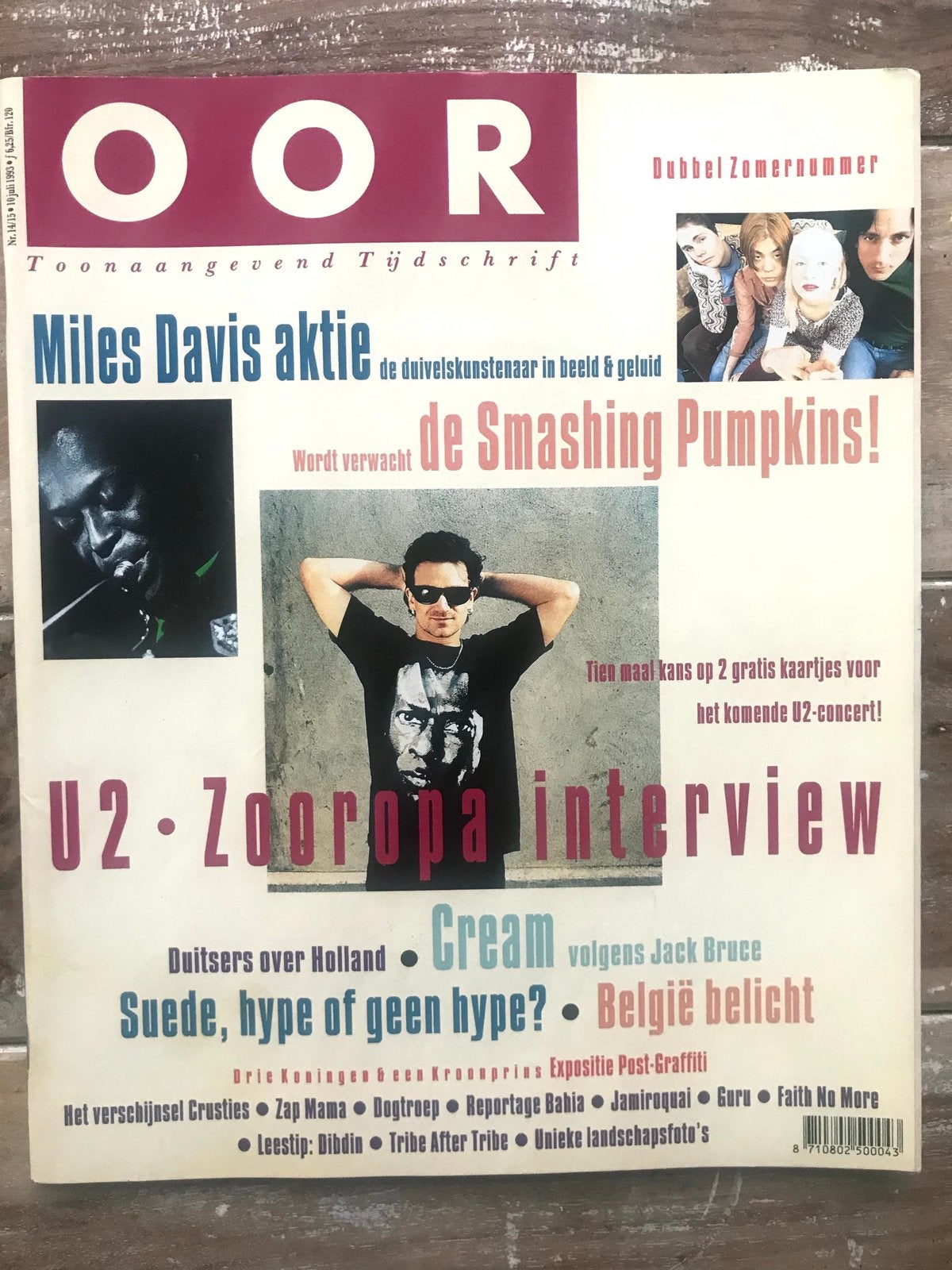 OOR Magazine 1993 U2 Smashing Pumpkins CREAM Jamiroquai, Ophalen of Verzenden, Zo goed als nieuw, Muziek, Film of Tv
