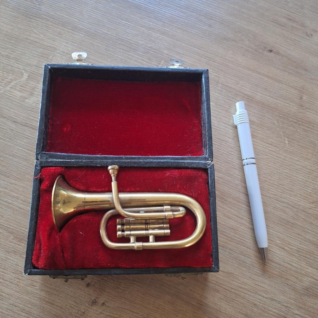 Miniatuur trompet in koffer - Decoratie/Verzameling, Ophalen of Verzenden