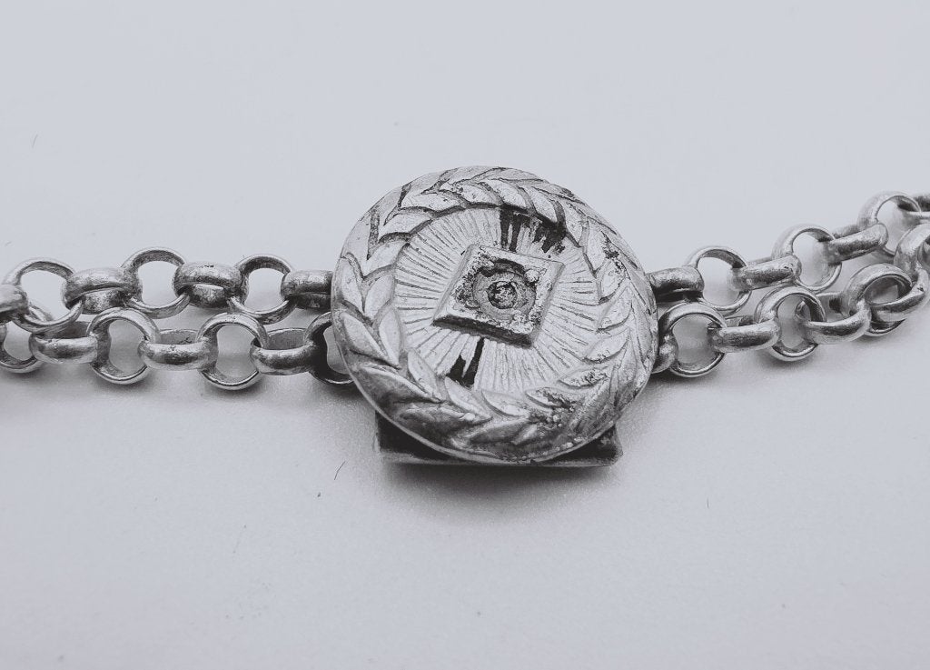 Zilveren horlogeketting, 72,5 cm, Sieraden, Tassen en Uiterlijk, Antieke sieraden, Verzenden, Zilver, Overige typen