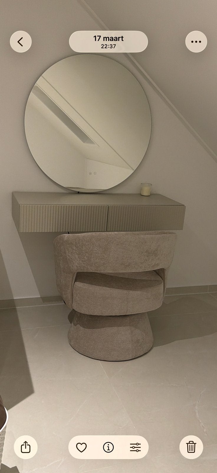 Makeup tafel stoel, Ophalen, Zo goed als nieuw, 50 tot 100 cm, Minder dan 100 cm