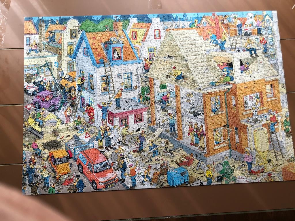 Jan van Haasteren puzzel 1500 st De bouwplaats, Hobby en Vrije tijd, Denksport en Puzzels, Ophalen, 500 t/m 1500 stukjes, Nieuw